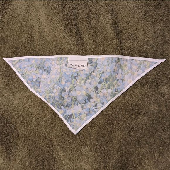 Original Photography Small Blue Floral Dog Bandana - Picture 6 of 9